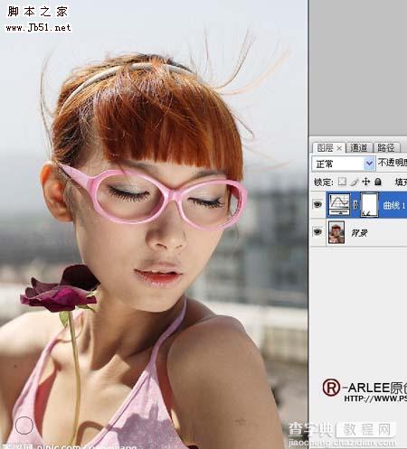Photoshop 人物甜美的淡紫色5