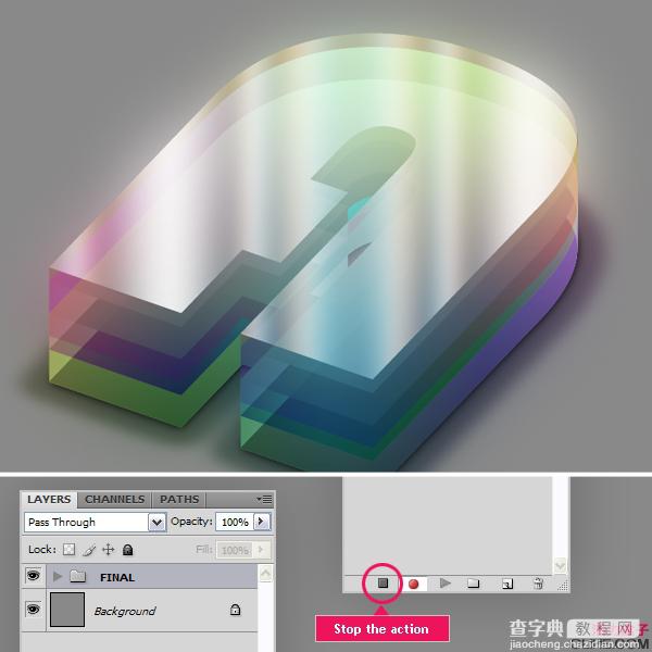 Photoshop 立体效果的漂亮的彩色水晶字23
