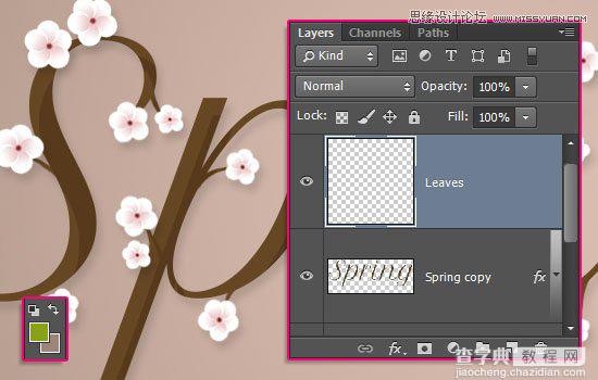 七夕将至 Photoshop设计清新淡雅的樱花效果字体32