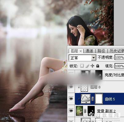 Photoshop将水景人物图片打造唯美的中性红褐色效果教程39