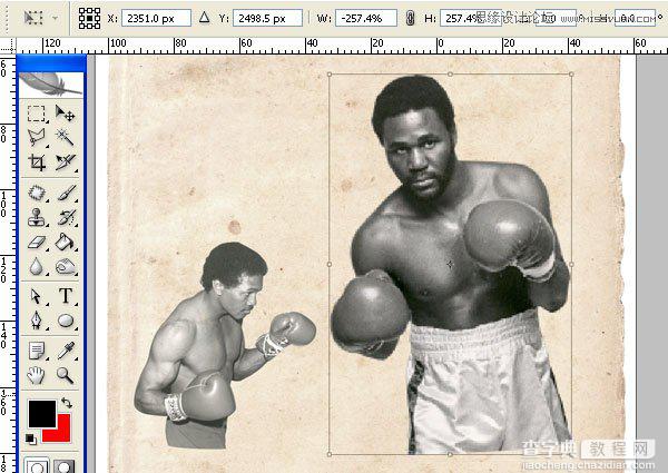 Photoshop设计数十年前复古风格的拳击海报教程7
