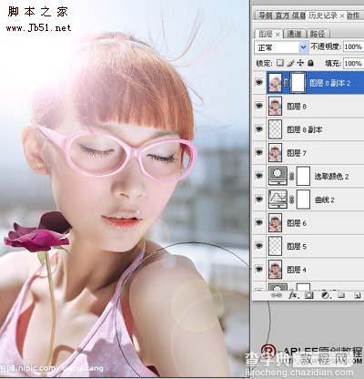 Photoshop 人物甜美的淡紫色22