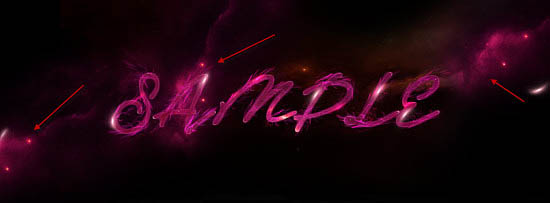 Photoshop设计制作梦幻的紫色星云发光字32