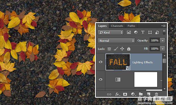 Photoshop设计制作非常有趣的秋季树叶字32