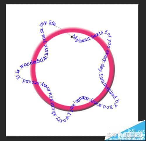PS怎么利用路径制作围绕圆形的五角形文字?7