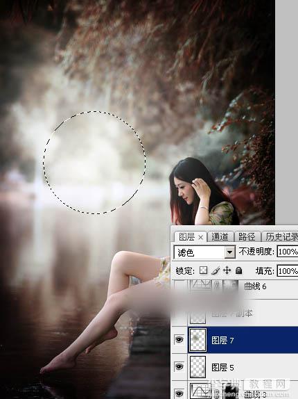 Photoshop将水景人物图片打造唯美的中性红褐色效果教程45