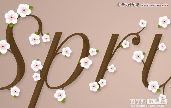 七夕将至 Photoshop设计清新淡雅的樱花效果字体38
