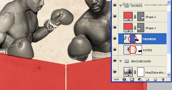 Photoshop设计数十年前复古风格的拳击海报教程15