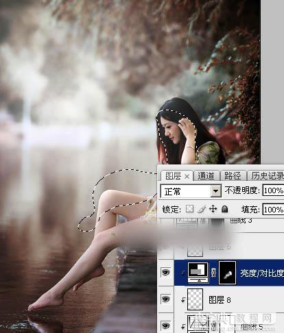 Photoshop将水景人物图片打造唯美的中性红褐色效果教程41