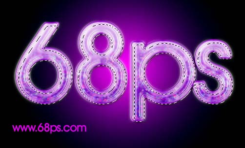 Photoshop 漂亮的紫色梦幻水晶字20