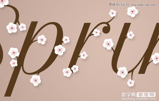 七夕将至 Photoshop设计清新淡雅的樱花效果字体28