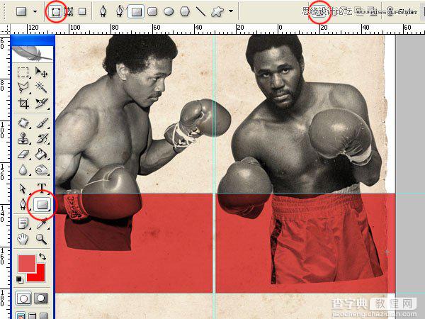 Photoshop设计数十年前复古风格的拳击海报教程12