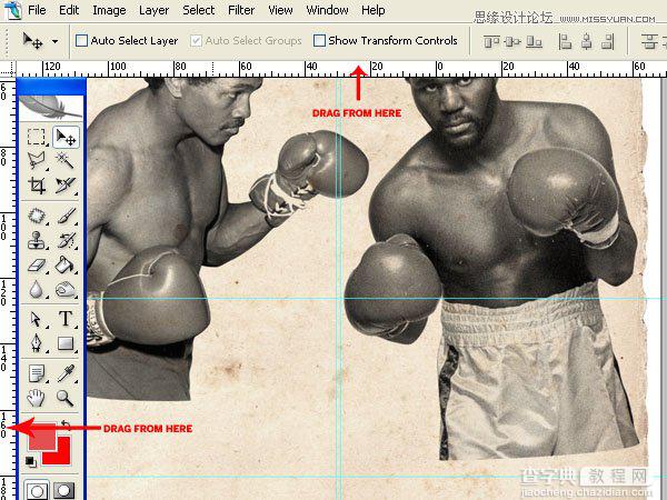 Photoshop设计数十年前复古风格的拳击海报教程11