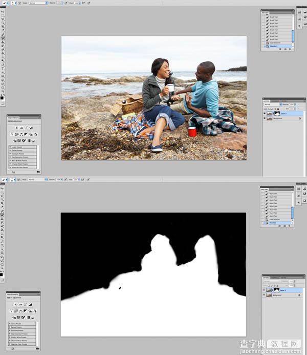 Photoshop将海边人物图片打造出怀旧的暗褐色效果5