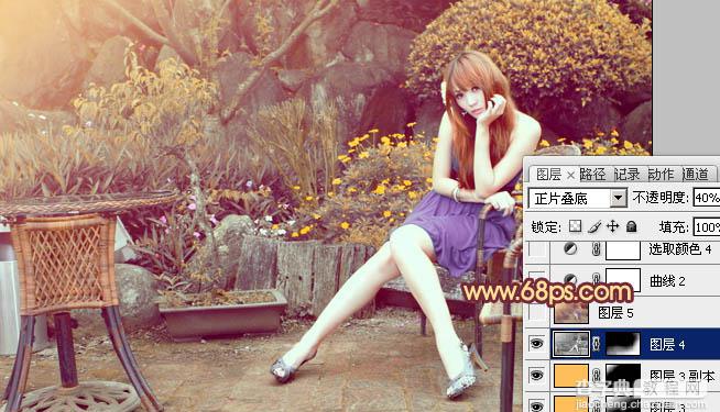 Photoshop为外景美女图片打造出唯美的橙褐色24
