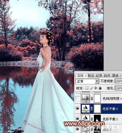 Photoshop将外景婚片打造出古典暗调橙红色33