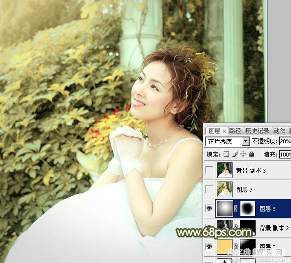 Photoshop为外景美女婚片添加淡黄的蜜糖色23