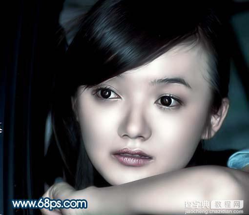 Photoshop 美女黝黑光亮的肤色19