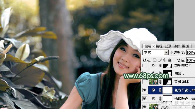 Photoshop将美女图片打造出柔美的韩系青黄色11