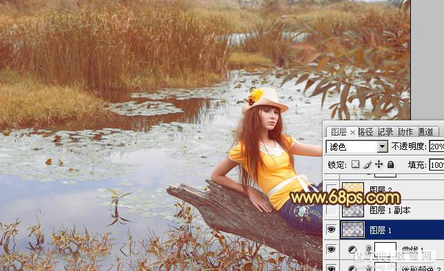 Photoshop为沼泽写真图片加上柔和的暖色效果13