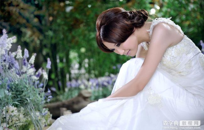 Photoshop为甜美的美女婚片打造出暗调蓝褐色效果1