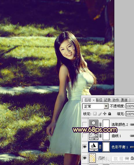 Photosho将晨曦中灿烂的美女图片打造出橙蓝色效果12