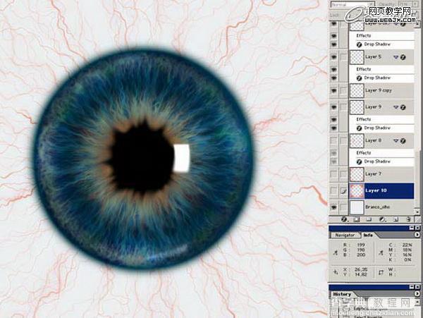 Photoshop将绘制出逼真的眼球效果的鼠绘实例教程22