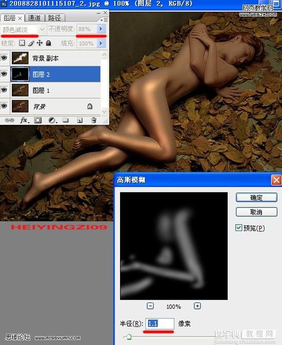 Photoshop 金属铜色调美女裸体9