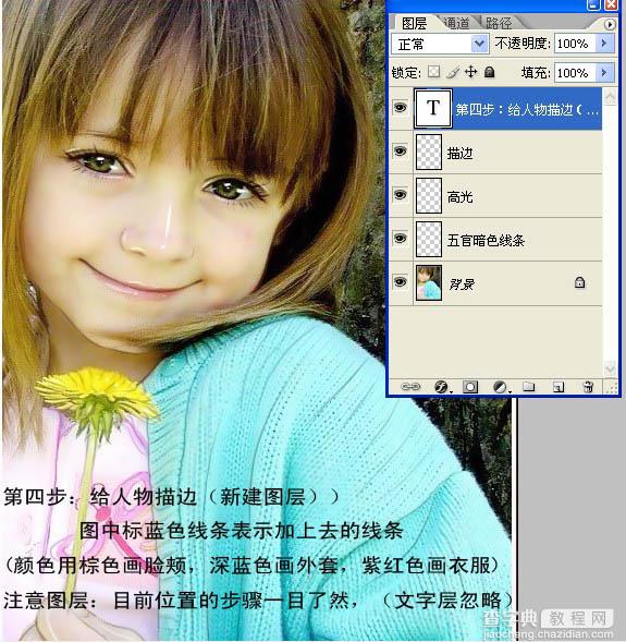 Photoshop将小女孩照片快速转为质感手绘效果6