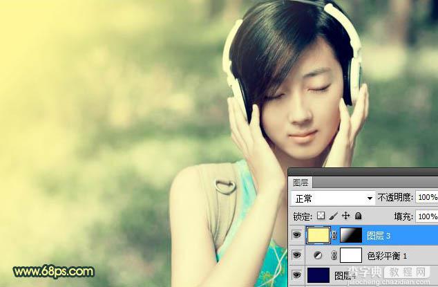 Photoshop为音乐美女加上柔和甜美的夏季色23