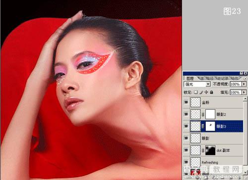 Photoshop将漂亮的红色人像打造出古典效果24