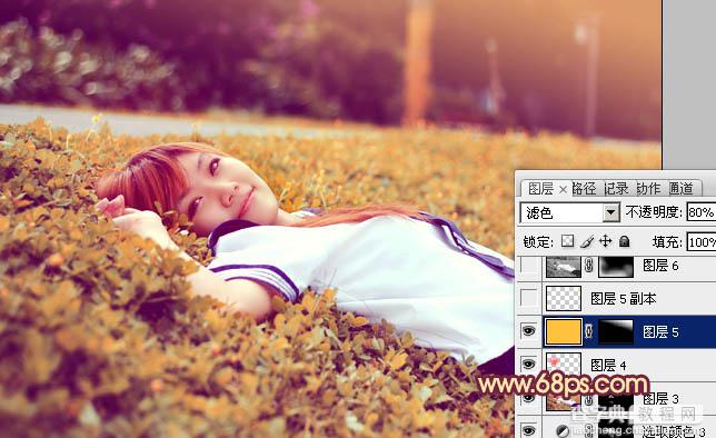Photoshop为草地人物图片增加柔和暖色调效果实现方法23