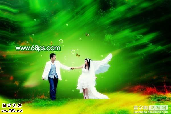 Photoshop 打造梦幻的绿色艺术婚片31