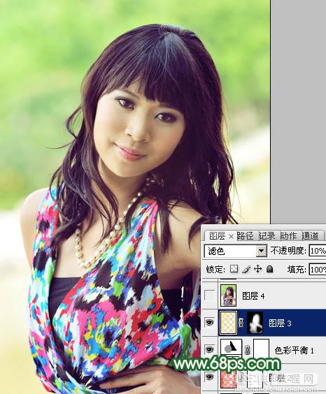 Photoshop将给背光图片美女制作加上甜美的粉红色14