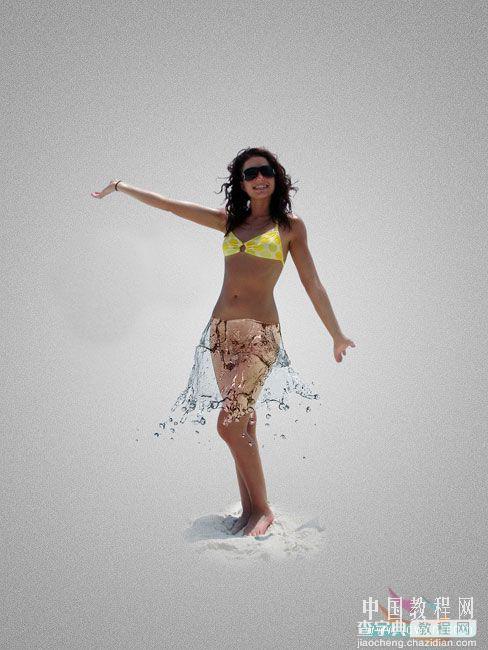 Photoshop给泳装美女穿上漂亮的水裙子1