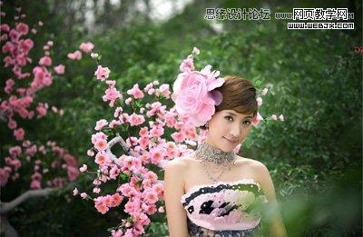 Photoshop将粉色婚片艺术照调制出梦幻紫色调效果3