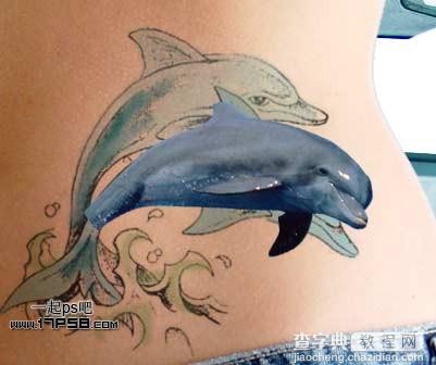 photoshop制作出漂亮的海豚立体纹身效果9