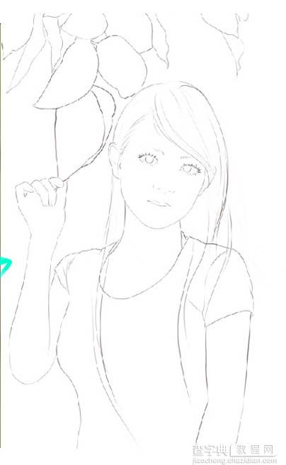 Photoshop把美女生活照鼠绘为小说封面效果4