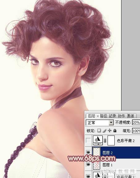 Photoshop将偏色人像图片调制出纯美的淡红色22