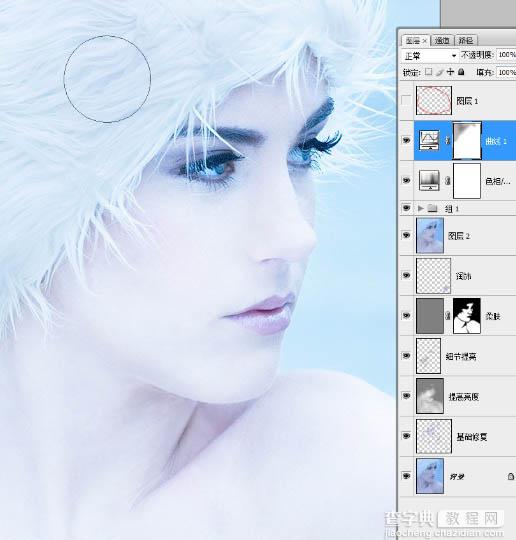 Photoshop打造超经典的粉蓝色水晶人像效果55