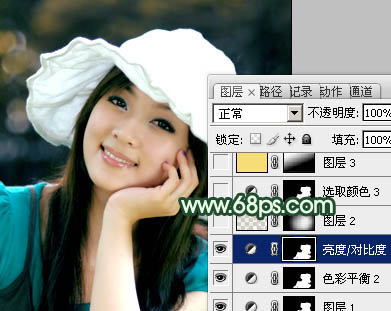 Photoshop将美女图片打造出柔美的韩系青黄色21