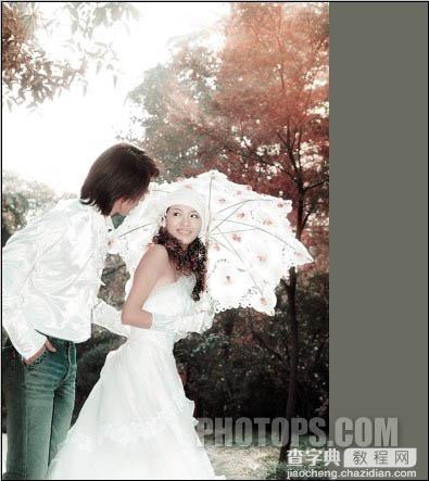 Photoshop 外景婚片唯美的淡红色9
