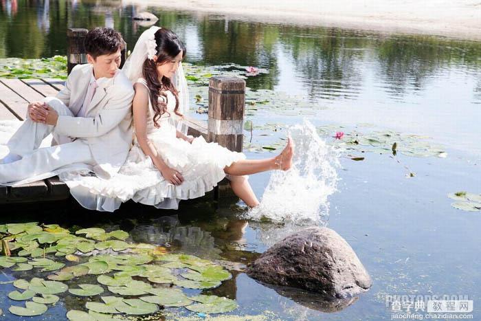 Photoshop 梦幻的翠绿色池景婚片1