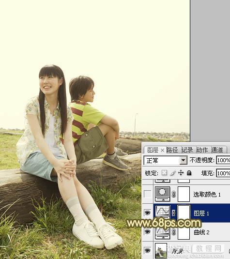 Photoshop将任务图片制作出淡淡的青黄韩系7