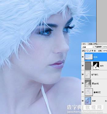 Photoshop打造超经典的粉蓝色水晶人像效果28