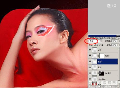 Photoshop将漂亮的红色人像打造出古典效果23