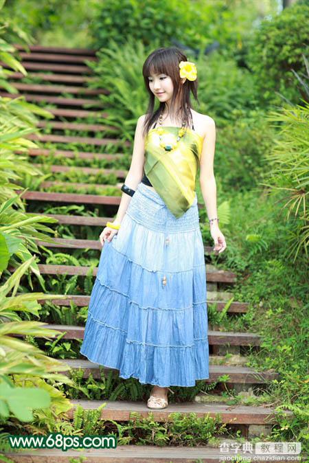 Photoshop 一只绿色的蝴蝶精灵美女1
