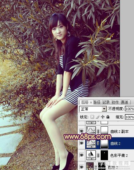 Photosho将给树荫下的美女图片增加上漂亮的橙褐色效果23