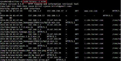 Linux下使用httpry来嗅探HTTP流量教程1