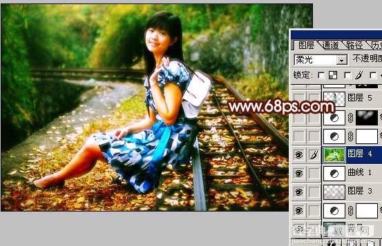 Photoshop 外景人物照片柔和的秋色14